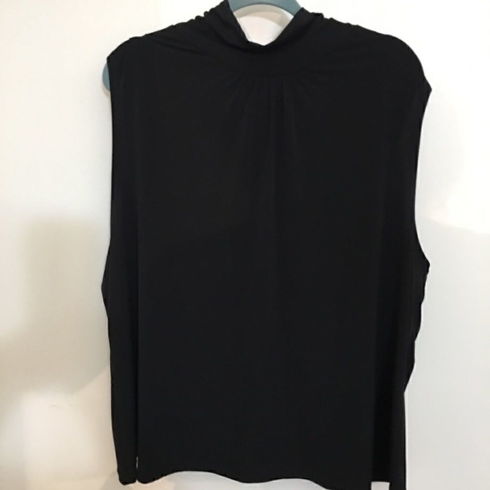 High neck pleated front silky spandex Tank